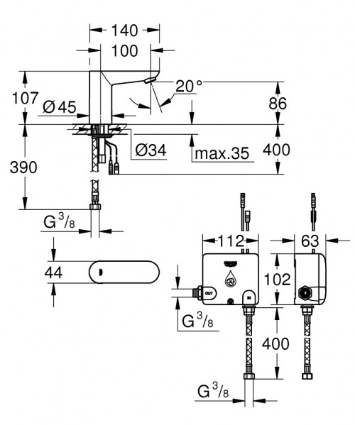 Grohe Euroeco Cosmopolitan E 36384