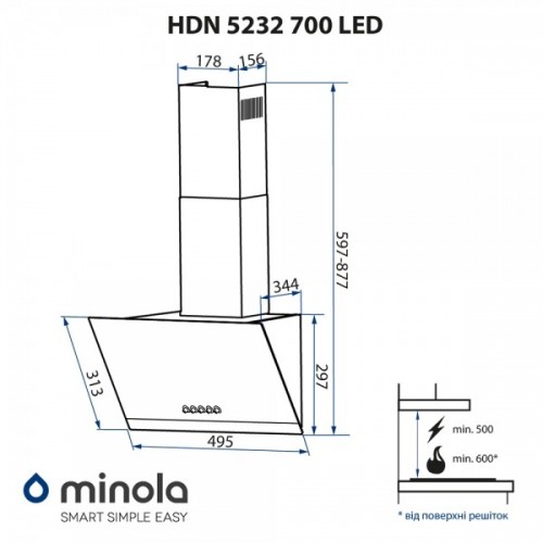 Minola HDN 5232 BL/I 700 LED