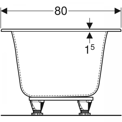 Geberit Soana Slim rim Duo 180x80 554004011