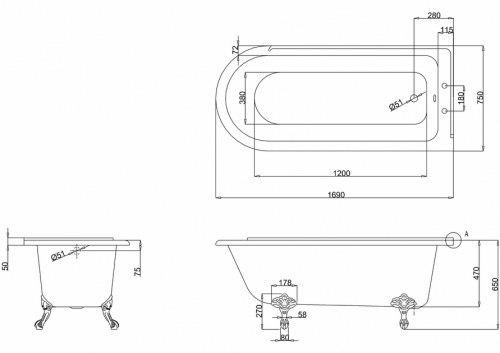 Burlington Hampton 170x75 E14