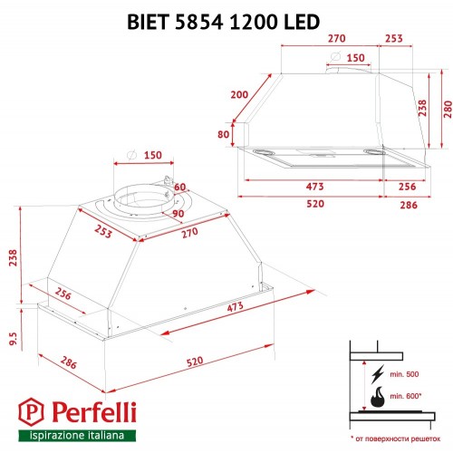 Perfelli BIET R 5854 BL 1200 LED