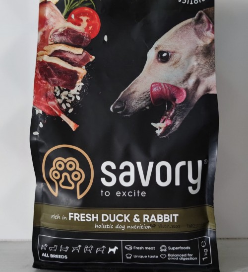 Savory Adult All Breeds Rich in Fresh Duck/Rabbit 1 kg