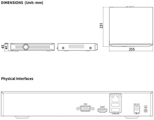 Tiandy TC-R3105 Spec I/F