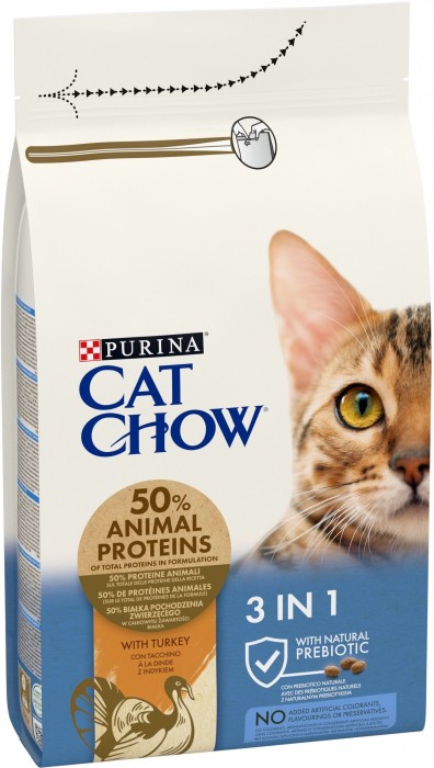 Cat Chow Feline 3 in 1 Turkey/Pork 1.5 kg