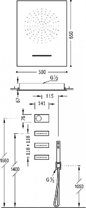 Tres Shower Technology Blue Edition 09286404