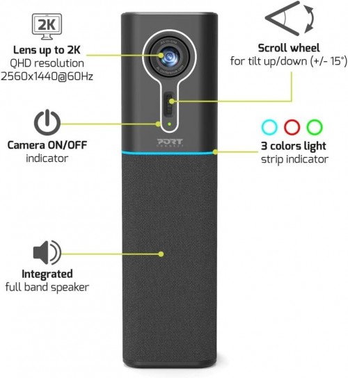 Port Designs 2K UHD All-In-One Audio/Video Desktop Conferenc