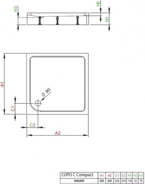 Radaway Lupo C Compact LUC9090115-05