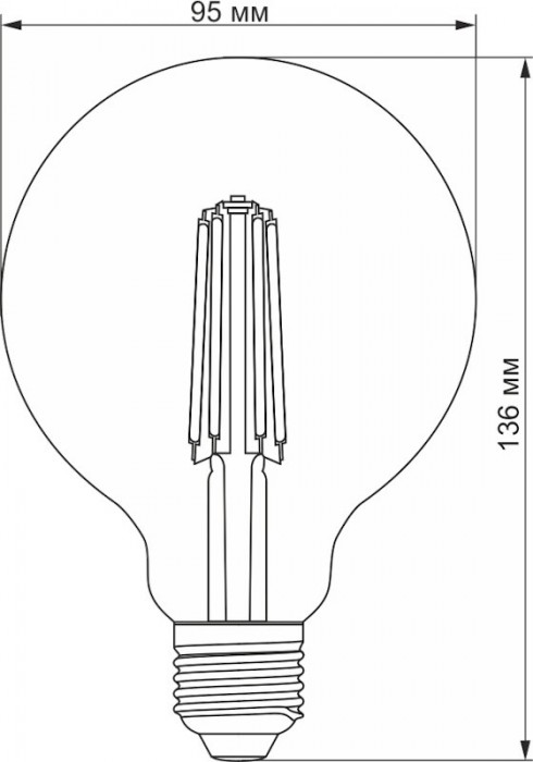 Videx Filament G95FD Dimmable 7W 4100K E27