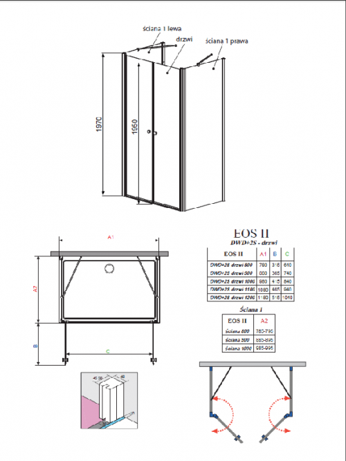 Radaway EOS II DWD+2S-90