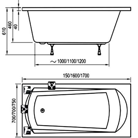 Ravak Domino 150x70