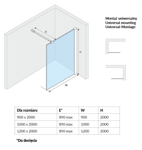 Excellent Walk-In 90x90