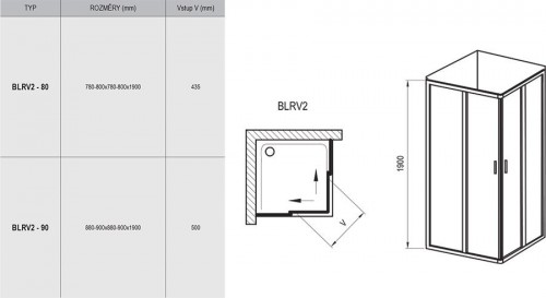 Ravak Blix BLRV2-80