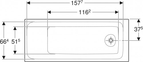 Geberit Tawa Slim rim 170x75 554.121.01.1