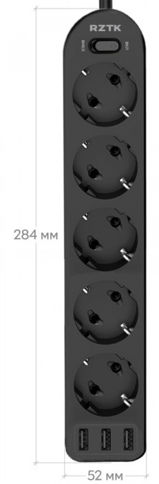 RZTK Power Strip 5+3 USB-A