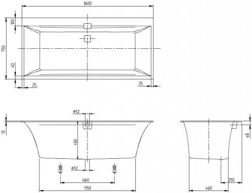 Villeroy & Boch Squaro Edge 12 160x75 UBQ160SQE2DV-01