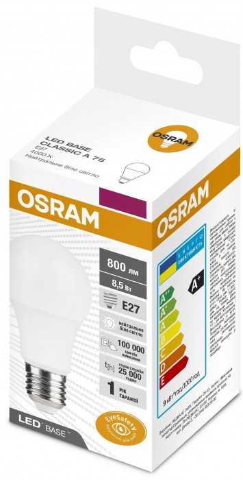 Osram LED Base CLA75 8.5W 4000K E27