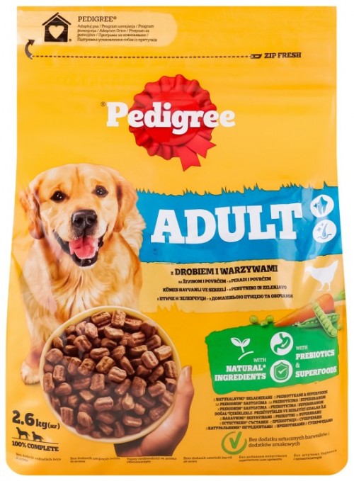 Pedigree Adult Medium/Large Poultry/Vegetables 2.6 kg