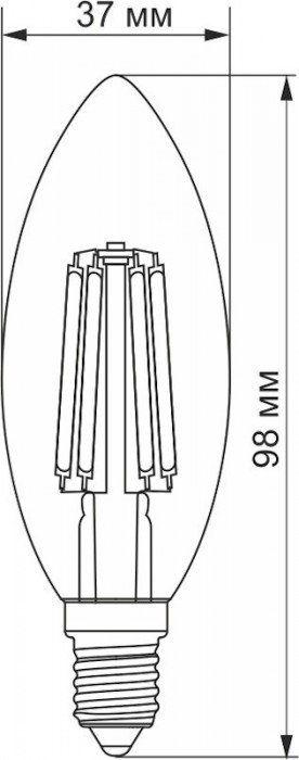 Videx Filament C37 6W 3000K E14