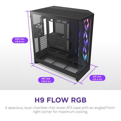 NZXT H9 Flow RGB+ 2025 Black