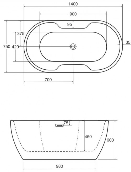Besco Navia 140x75 WAS-140-N