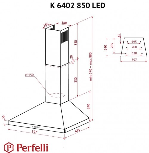 Perfelli K 6402 WH 850 LED