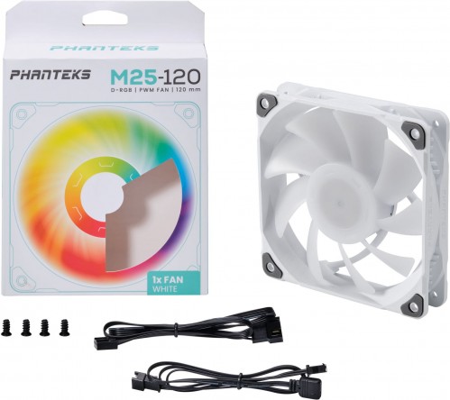 Phanteks M25 PWM D-RGB 120mm White Single