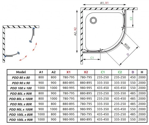 Radaway Premium Pro PDD 90x90