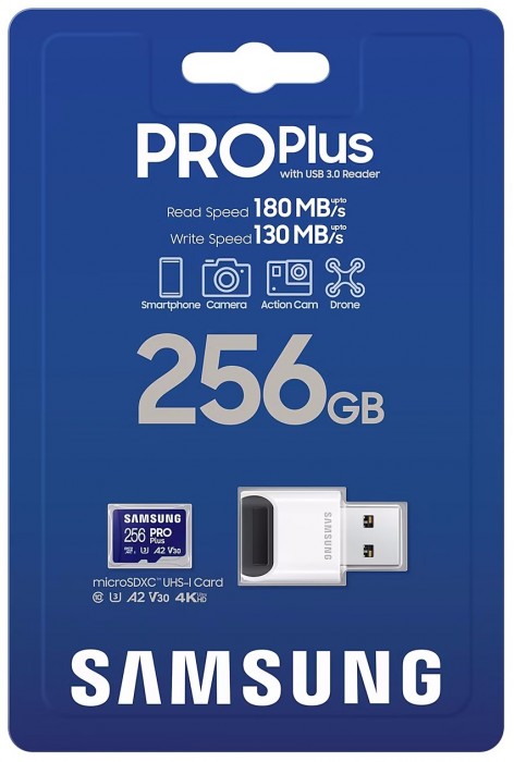 Samsung PRO Plus microSDXC + Reader 2023 256Gb