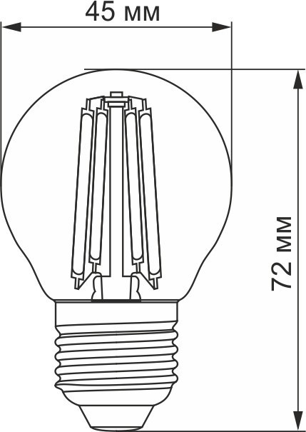 Videx Filament G45 6W 3000K E27