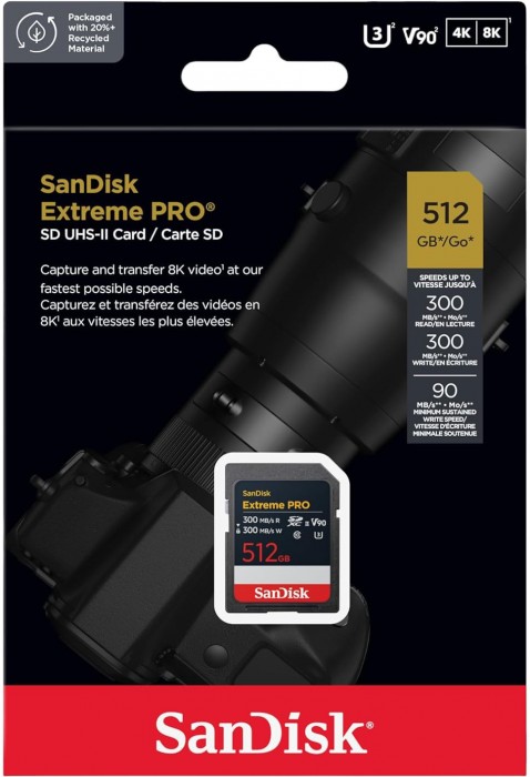 SanDisk Extreme Pro SD UHS-II V90 512Gb