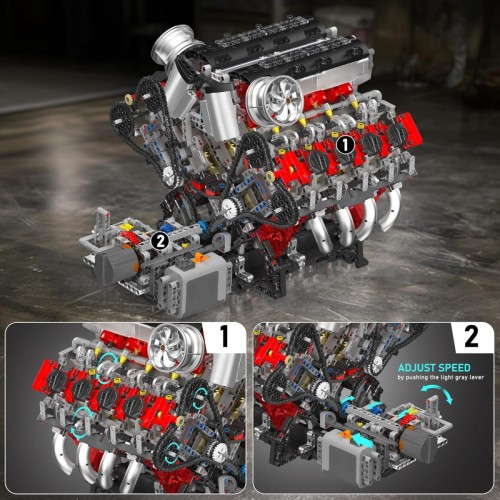 Mould King F488 Supercar V8 Engine 10130