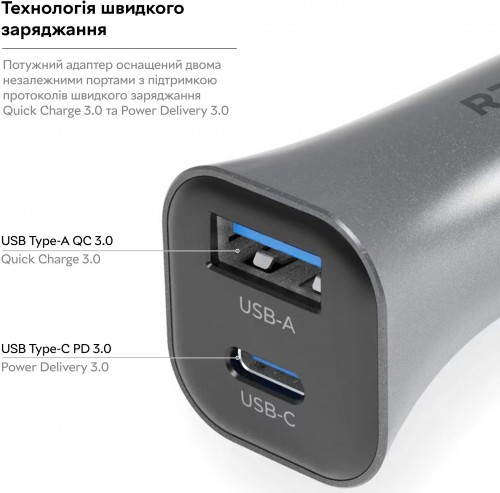 RZTK Car Charger 38W USB-A + USB-C