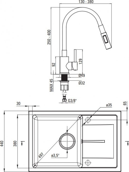 Deante Leda ZRDGS113