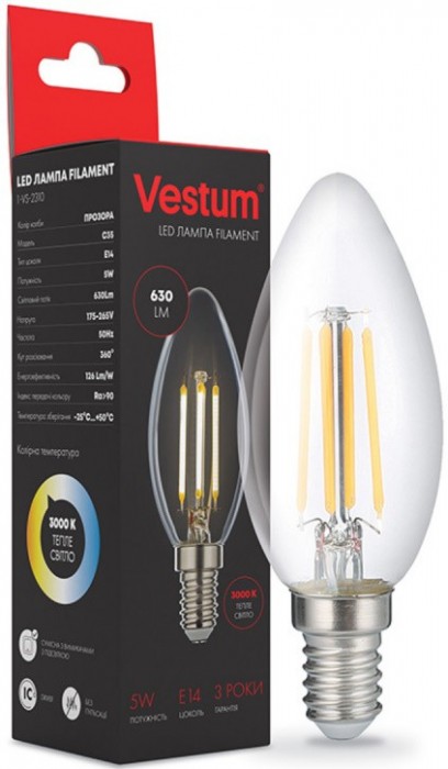 Vestum C35 Filament 5W 3000K E14