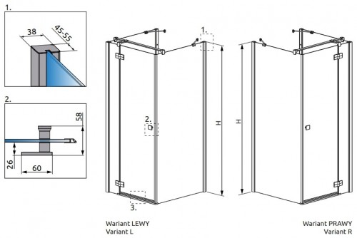 Radaway Almatea KDJ+S 80x100P