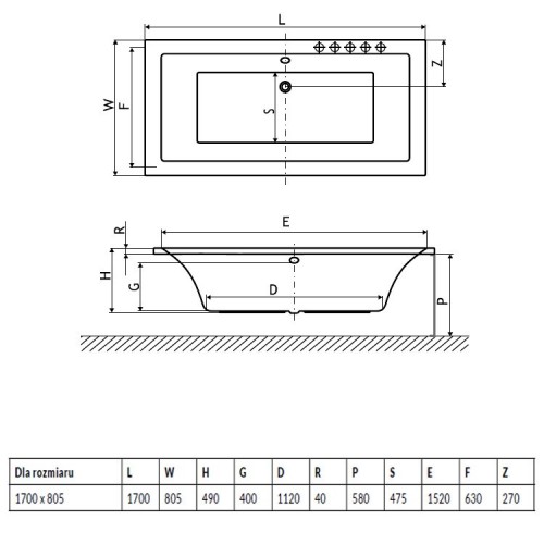 Radaway Aridea Lux 170x80