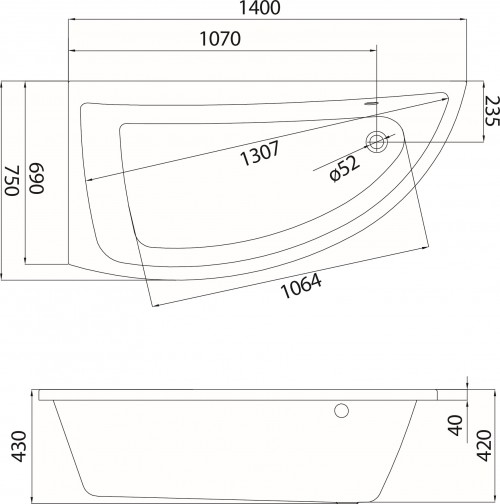 Cersanit Nano 140x75