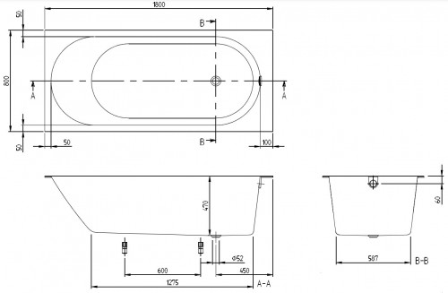 Villeroy & Boch Oberon 2.0 Solo 180x80 UBQ181OBR2DV-01