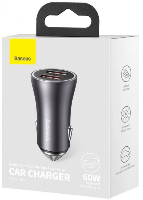 BASEUS Golden Contactor Max Car Charger U+U 60W