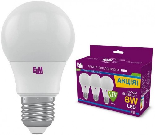 ELM B55 8W 4000K E27 18-0169 3 pcs
