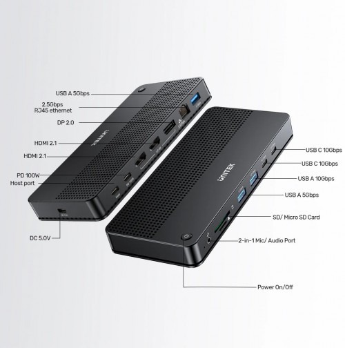 Unitek USB-C 8K Docking Station with 100W PD