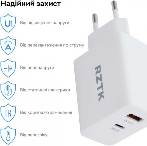 RZTK GaN2 65W USB-A + USB-C
