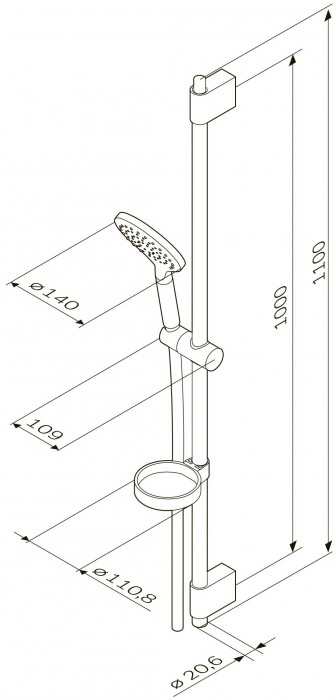 Чертеж с размерами AM-PM Inspire F0150000