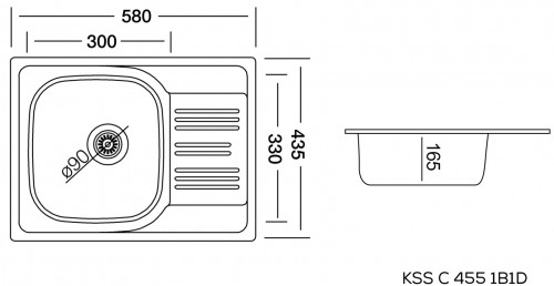 Kernau KSS C455 1B1D 580x435 мм