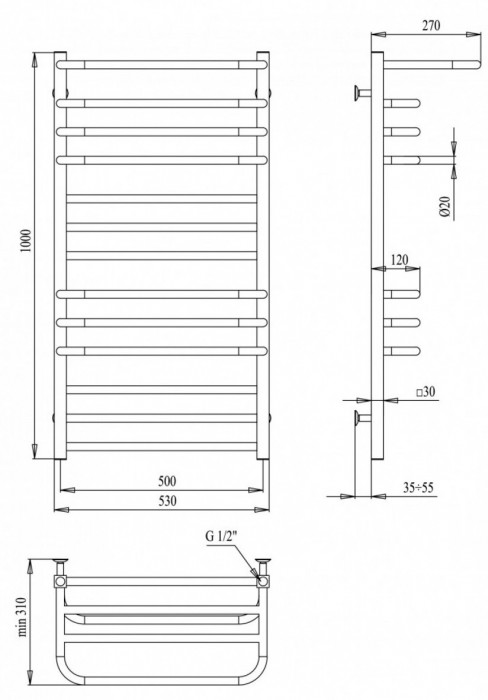 Paladii Estet Shelf 530x1000