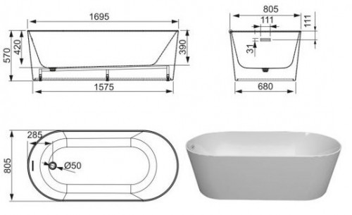 Devit Ovale 170x80