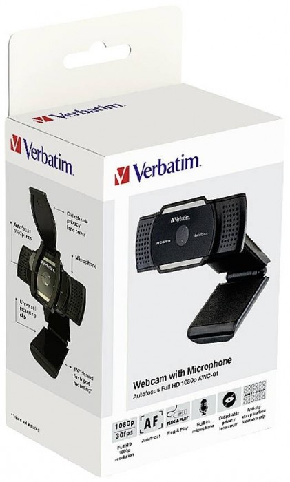 Verbatim Webcam with Microphone Full HD 1080p Autofocus