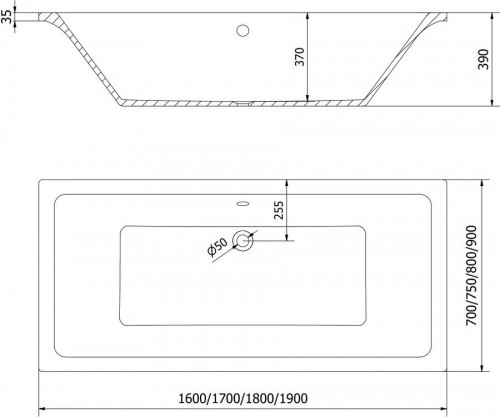 Mexen Cube 170x75 55051707500X