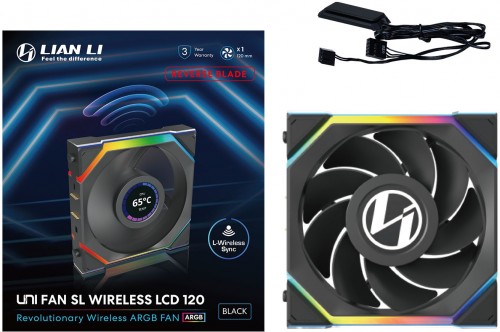 Lian Li Uni Fan SL120 Wireless LCD Reverse Black
