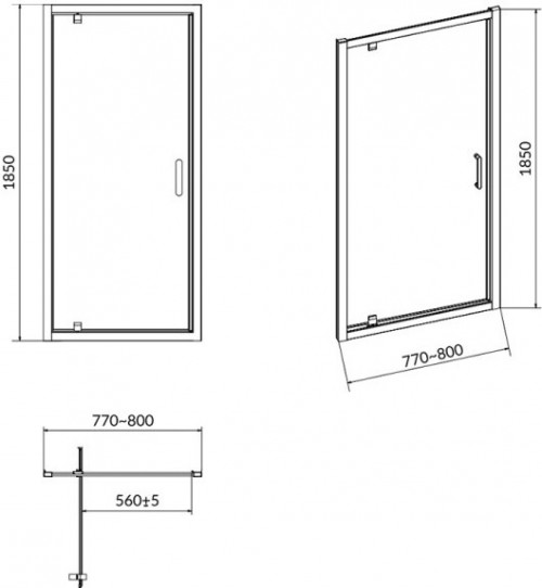 Cersanit Basic 80x185 S158-001